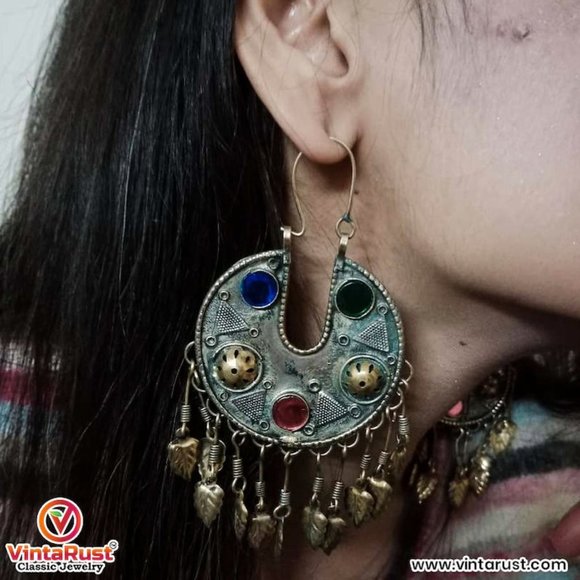 Afghan Kuchi Handmade Earring,Tribal Hoop Earrings, Ethnic Jewelry,Gift ForHer - Picture 1 of 11